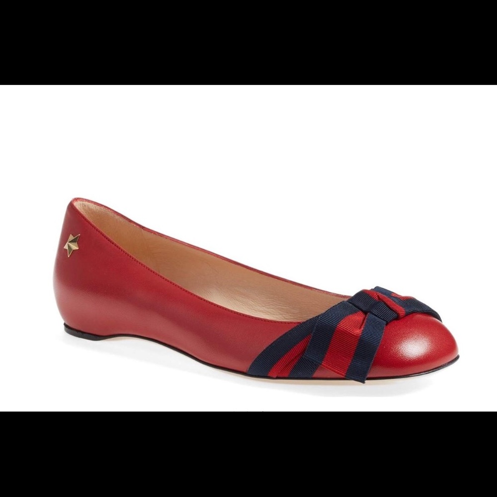 Gucci women’s “A-line” Grosgrain now red flat